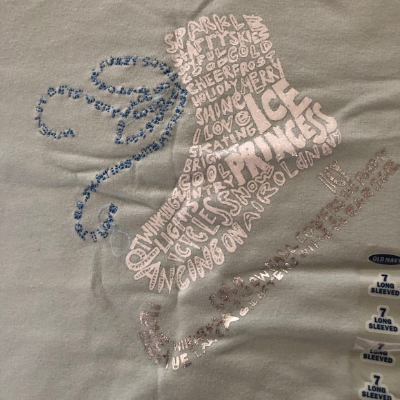 New Old Navy Long Sleeve Girls Graphic Tee with Ice Skate - Picture 3 of 4